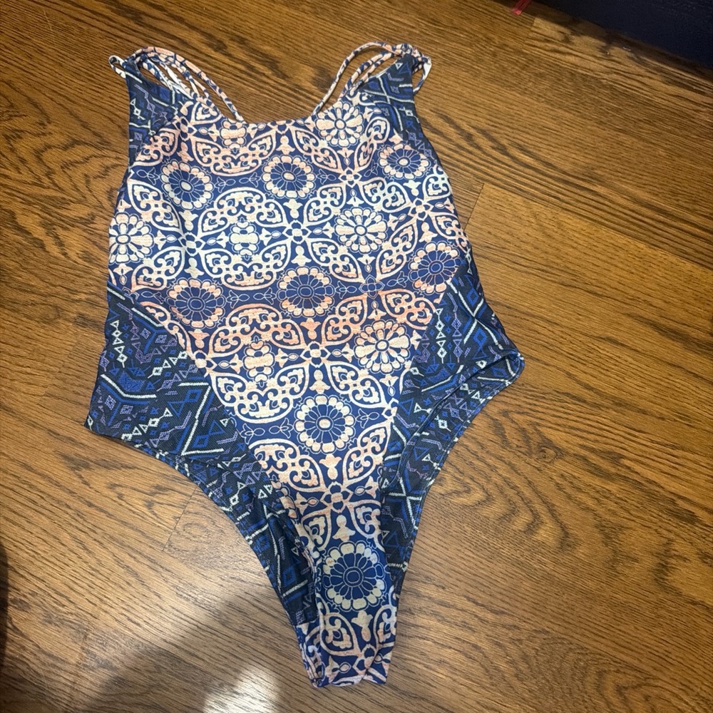 Gypsy 05 Navy One-Piece Swimsuit with Decorative Strappy Back - Picture 3 of 6